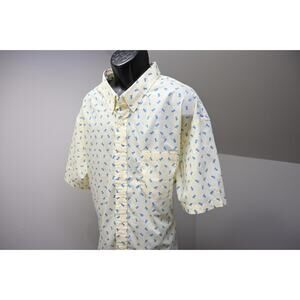 Izod Plaid Dress Shirt Pineapples Polyester Button Up Front Pocket Mens Size 4XL